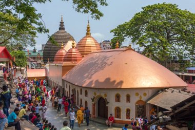 Guwahati, Hindistan - 7 Mayıs 2017: Guwahati, Assam devlet, Kuzey Doğu Hindistan Kamakhya mandire tapınağın Üstten Görünüm