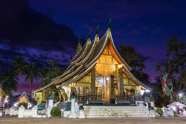 Wat Xieng Thong Tempel Luang Prabang Laos Nachts — Stockfoto