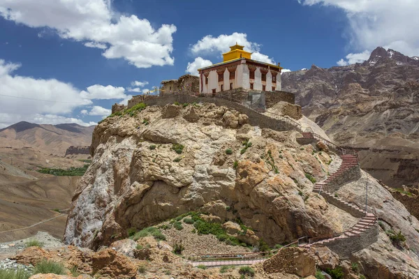 Bela Paisagem Ladakh Com Mosteiro Budista Vale Verde Mulbek Jammu — Fotografia de Stock