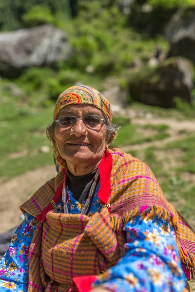 Vashisht India Mayo 2017 Retrato Una Mujer Mayor Identificada Aldea —  Fotos de Stock