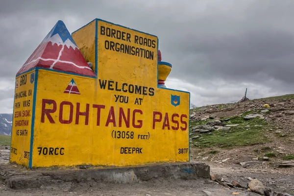 Meld Aan Rohtangpas Manali Leh Weg Himalaya Himachal Pradesh India — Stockfoto