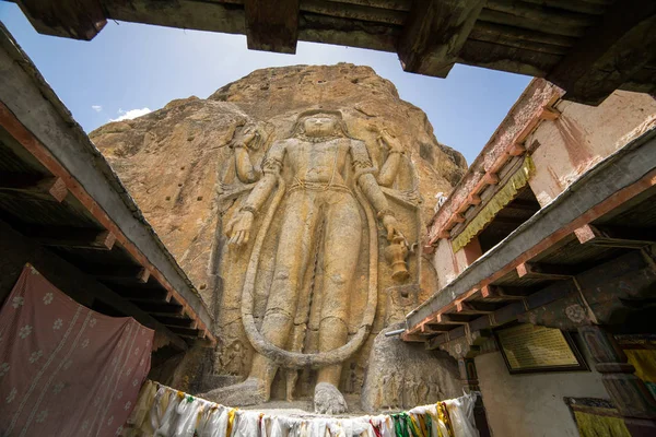 Toekomst Boeddha Maitreya Buddha Mulbekh Village Leh Ladakh India — Stockfoto