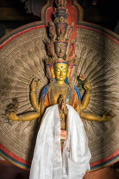 Belle Statue Dieu Dans Temple Tsemo Maitreya Leh Jammu Cachemire — Photo