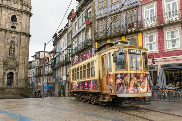 Oporto Portogallo Gennaio 2018 Vecchio Tram Oporto Portogallo — Foto Stock