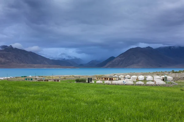 Tented Tourist Camp Pangong Tso Ladakh India — Stock Fotó