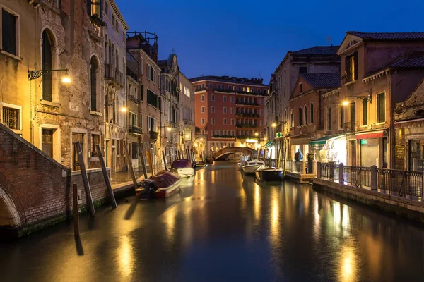 Canal Nuit Venise Italie — Photo