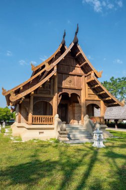 Wat Khuang Kom thai lanna ahşap Budist tapınağı Lampang, Tayland.