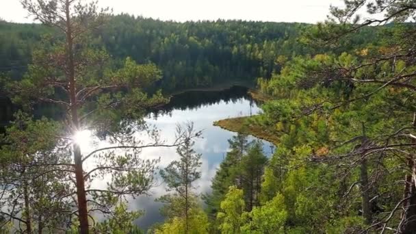 Repovesi Národní park lesní a jezerní krajina — Stock video
