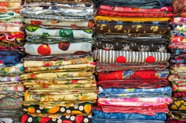 Çeşitli renkli kumaş arkaplanı