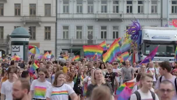 HBTQ-stolthet i Warszawa, Polen — Stockvideo