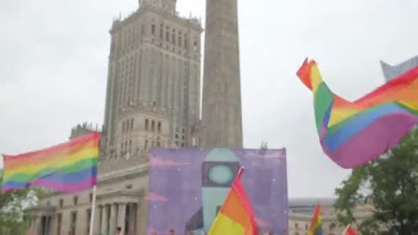 HBTQ-stolthet i Warszawa, Polen — Stockvideo