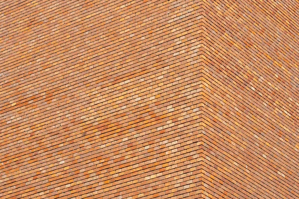 Red brick building wall corner close up — Stock Photo, Image