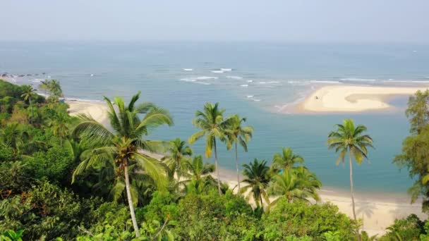 印度南部马哈拉施特拉邦拥有空旷海滩的热带景观 — 图库视频影像