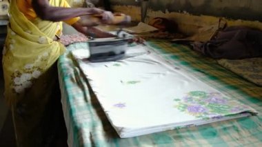 Dhobi Ghat geleneksel Hint çamaşırları Fort Kochi, Kerala, Hindistan
