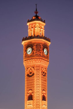 İzmir Saat Kulesi İzmir 'in Konak Meydanı, Türkiye.