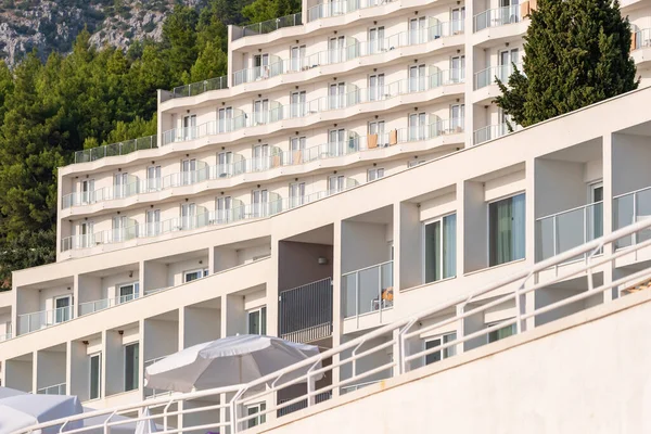 Big hotel complex at Adriatic sea in Makarska riviera in Croatia