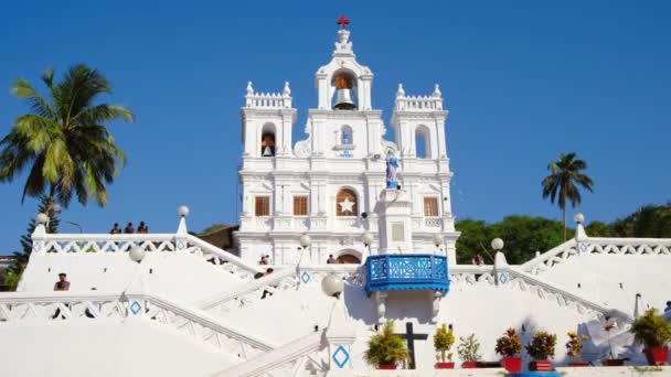 Kirche der Unbefleckten Empfängnis in Panaji, Goa, Indien — Stockvideo