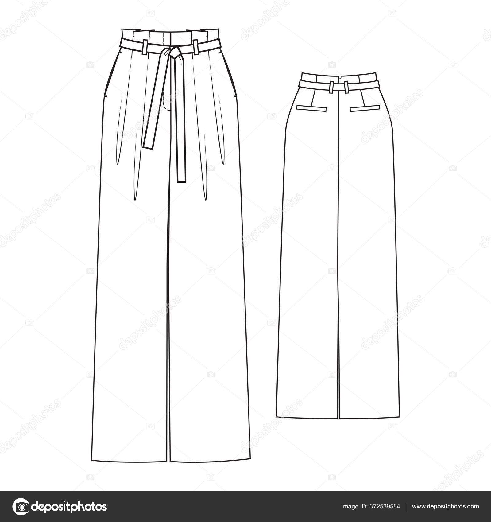 Fashion Technical Drawing Wide Pants Stock Vector Image by ©nov_nastya ...