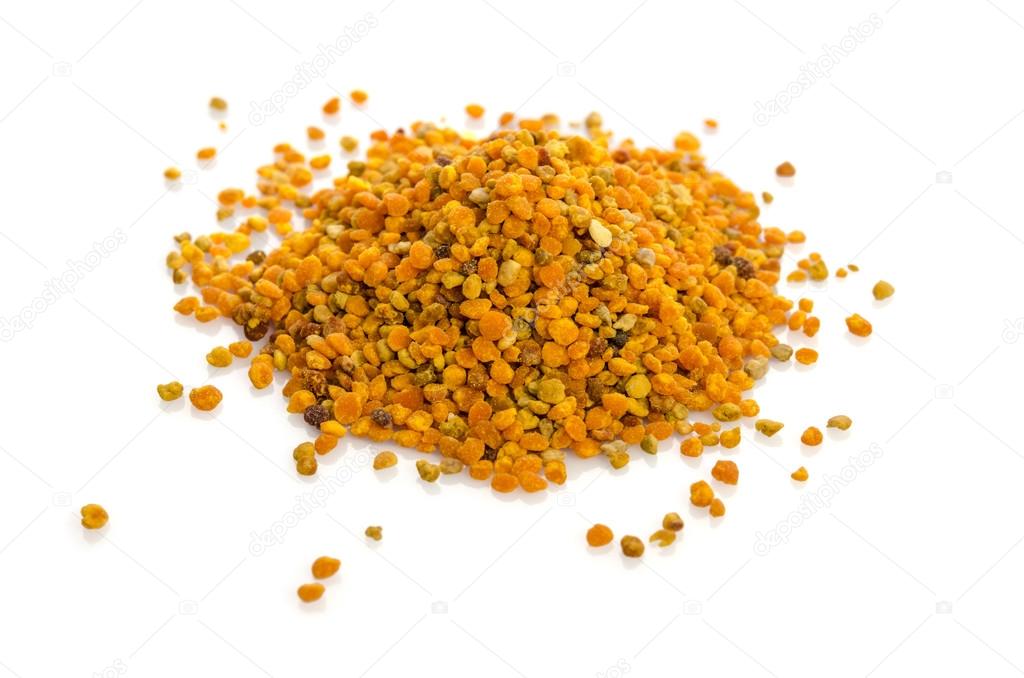 heap of  pollen   isolated on white background 