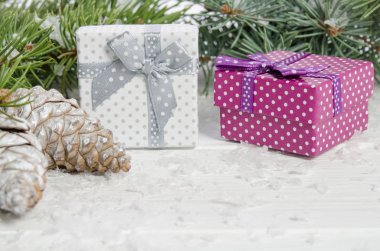 Ahşap üstüne Noel tebrik kartı