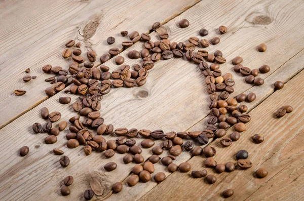 Frame- coração de grãos de café — Fotografia de Stock