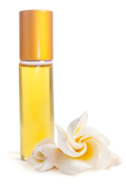  Cilt için yağlar ile güzel çiçekler ve şişe 