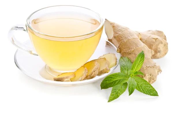 Tea Ginger Root Isolated White Background — Stock Photo, Image