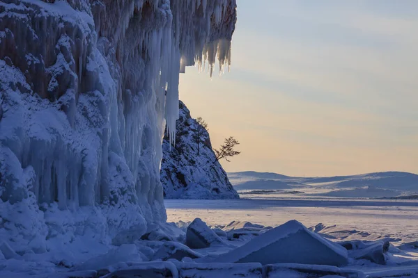 Lago Baikal Inverno Russia — Foto Stock