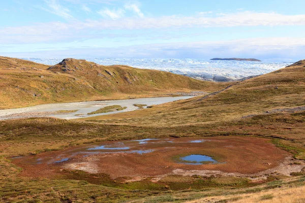 グリーンランド氷河融解 地球温暖化の結果 — ストック写真