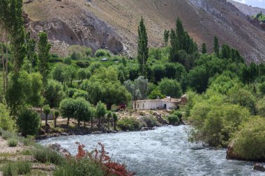 Tacik-Afgan sınırında Pyanj Nehri.