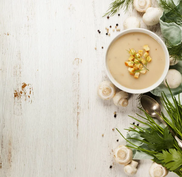 Cremige Pilzsuppe — Stockfoto