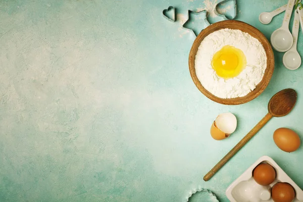 Baking concept on blue background — Stock Photo, Image