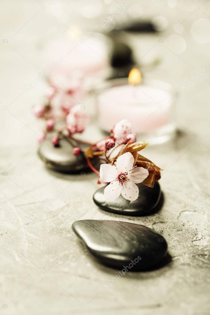 Spa setting on rustic background