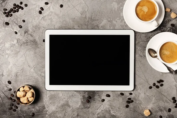 Kaffee und Tablette — Stockfoto