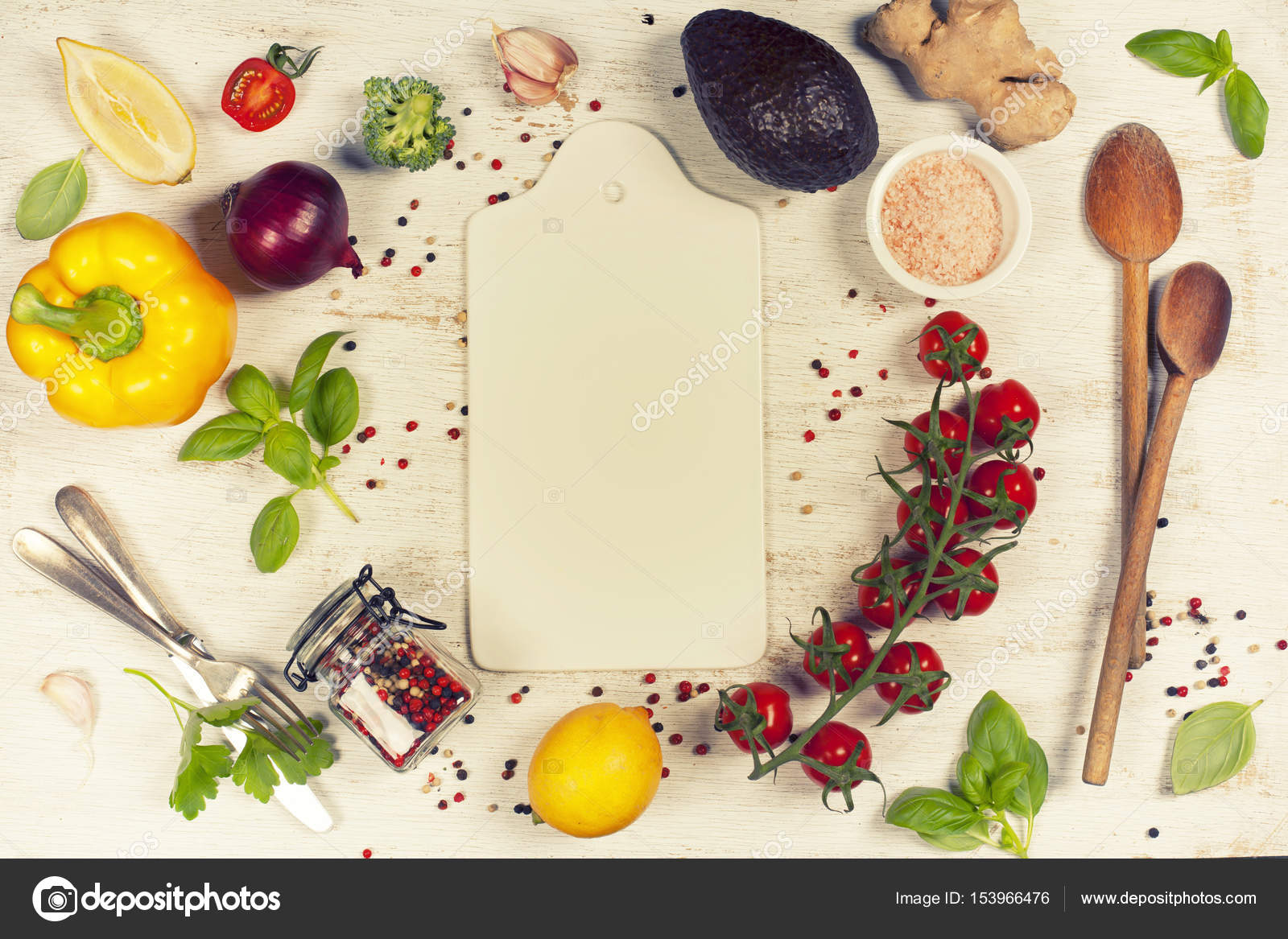 Healthy food background Stock Photo by ©klenova 153966476
