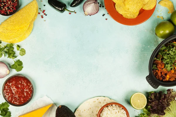 Mexican food. Top vieuw — Stock Photo, Image