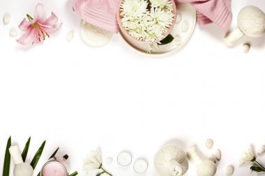 Doğal spa ürünleri ile sağlık ve güzellik şablon