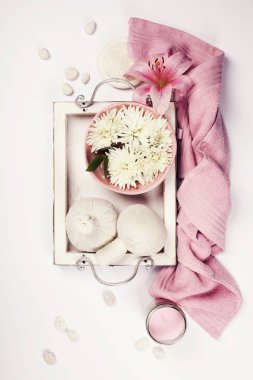 Beyaz arka plan üzerinde Spa ayarları