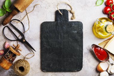 Rustik arka plan üzerinde pişirme kavramı