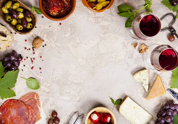 Wine and snack set — Stock Photo, Image