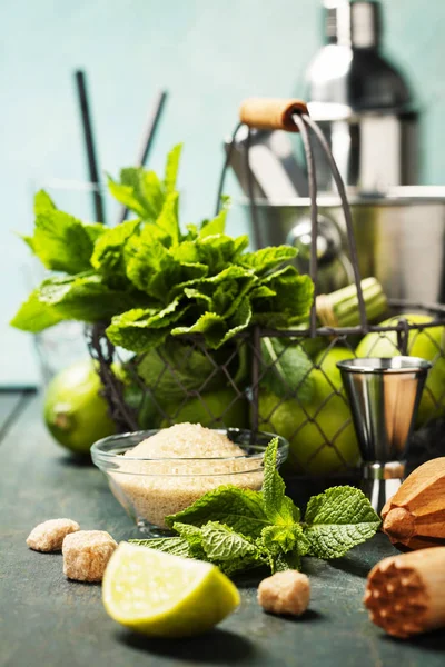 Zutaten für den Mojito-Cocktail — Stockfoto