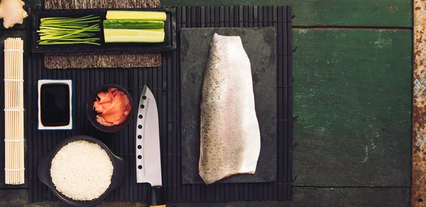 Traditional sushi ingredients — Stock Photo, Image