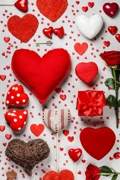 Valentinstag Hintergrund, flache Lage — Stockfoto