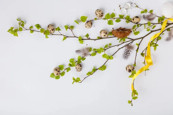 Easter composition on white backgrount — Stock Photo, Image