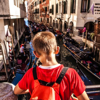 VENICE, İtalya - 17 Ağustos 2016: Venedik, İtalya 'da 17 Ağustos 2016 