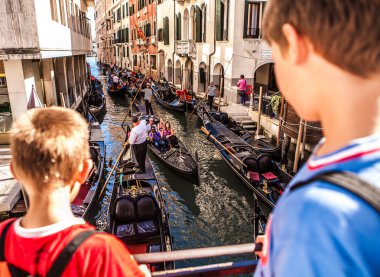 VENICE, İtalya - 17 Ağustos 2016: Venedik, İtalya 'da 17 Ağustos 2016 