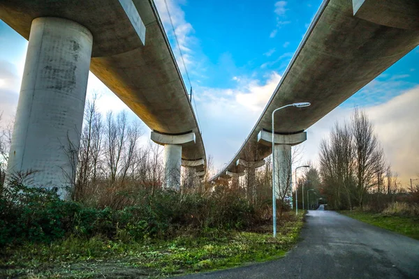 Vista sui binari ferroviari . — Foto Stock