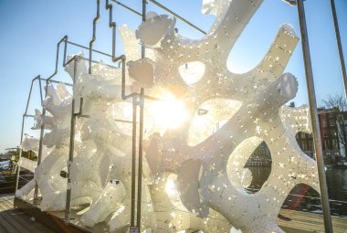 Amsterdam, Hollanda - 09 Ocak 2017: Işık yüklemelerinde Amsterdam içinde ışık Festivali 09 Ocak 2017 Amsterdam, Hollanda.