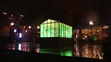 Amsterdam, Hollanda - 03 Ocak 2017: Hafif yükleme Amsterdam içinde ışık Festivali. Zaman Lapse.on 03 Ocak 2017 Amsterdam - Hollanda.