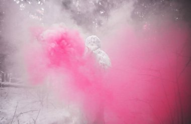 Kış orman yeti masal karakteri. Açık fantezi fotoğraf.